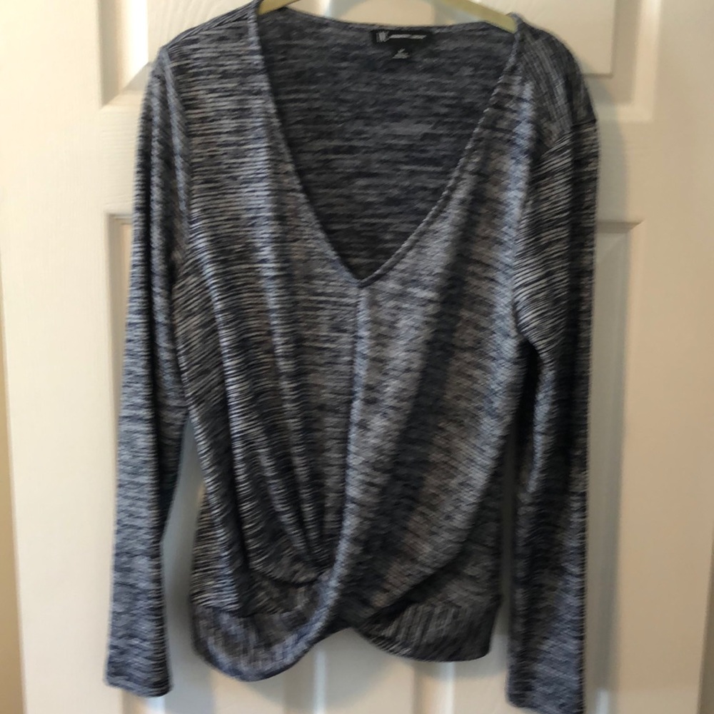 INC navy and greyish top